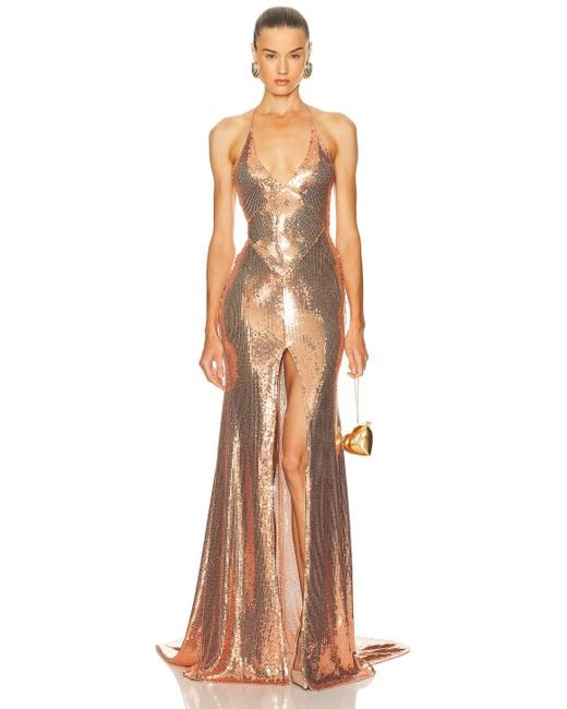 Alex Perry Natural Panelled Bikini Gown