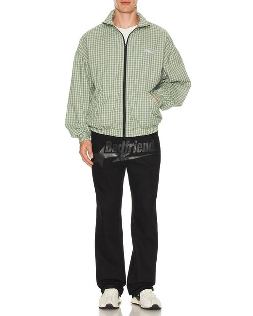 Badfriend Green Gingham Plaid Full Zip Jacket for men