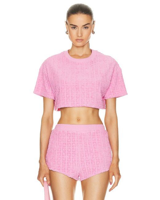 Givenchy Pink Cropped Monogram Top