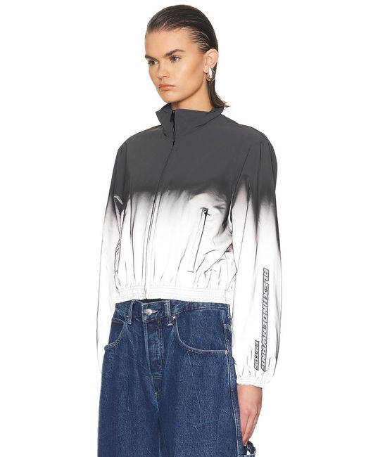 Alexander Wang Blue Reflective Shrunken Track Jacket