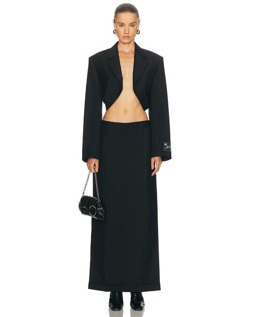 Alexander Wang Black Cropped Drape Back Blazer