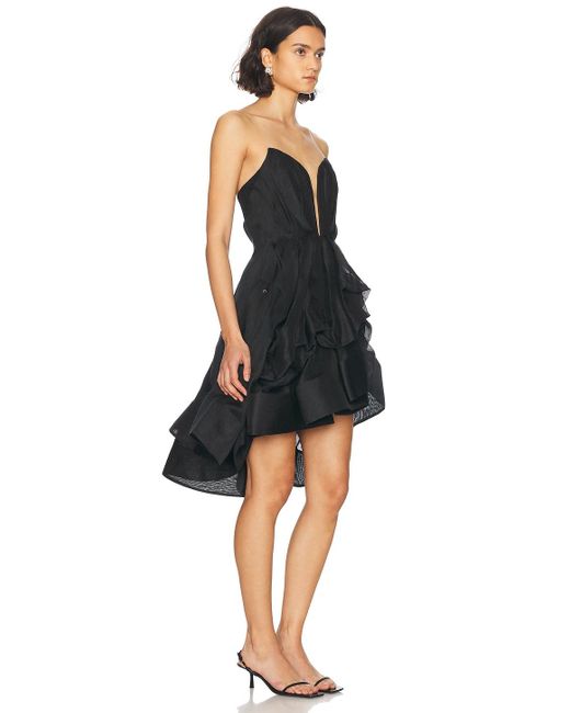 Zimmermann Black Illuminate Draped Mini Dress