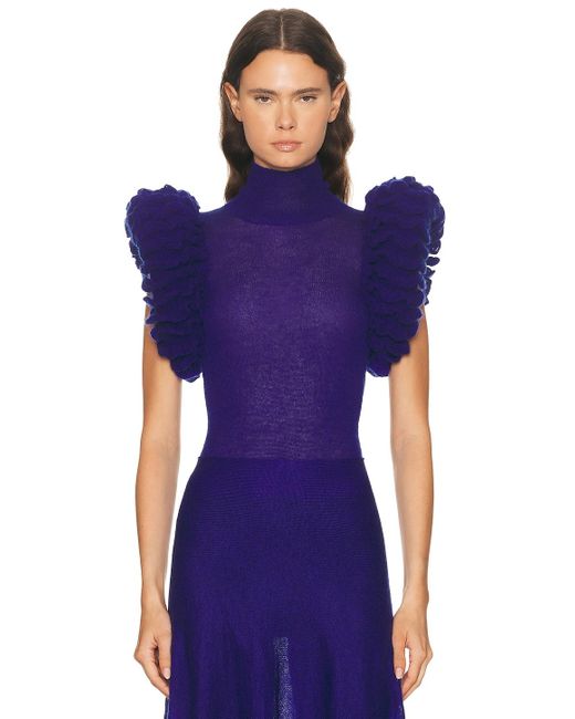 Alaïa Purple Alaϊa Padded Bodysuit Top