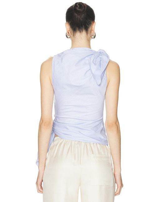 Monse Blue Bow Drape Shirting Top