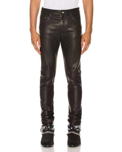 Amiri 5 Pocket Leather Pant in Black for Men - Lyst
