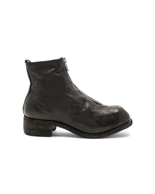Guidi Black Soft Horse Full Grain Front Zip Boots for men