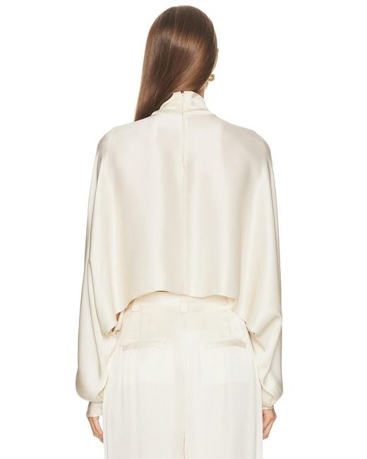 LAPOINTE White Satin Caftan Top