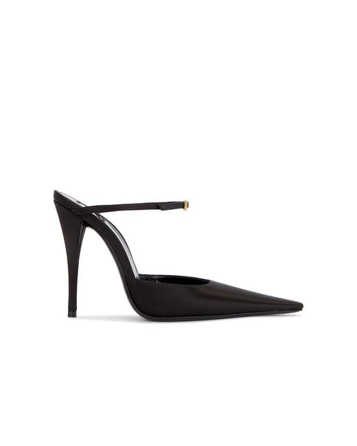 Saint Laurent White Alice Mule Pump