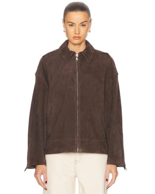 GRLFRND Brown Alek Suede Jacket