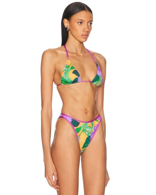 Heavy Manners Multicolor Double String Bikini Top