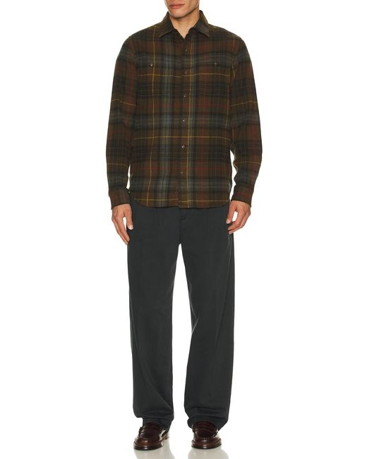 Schott Nyc Green Flannel for men