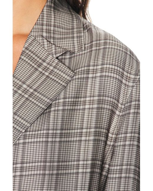 Acne Gray Junida Check Fluid Suit Jacket
