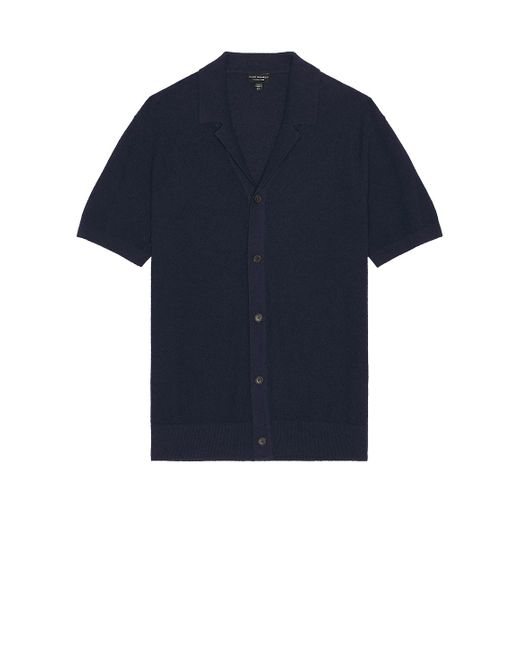 Club Monaco Blue Boucle Camp Collar Shirt for men