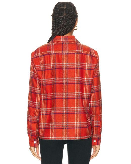 Bode Red Gable Plaid Overshirt