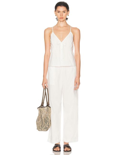 Deiji Studios White For Fwrd For Fwrd Tuck Long Pant Set