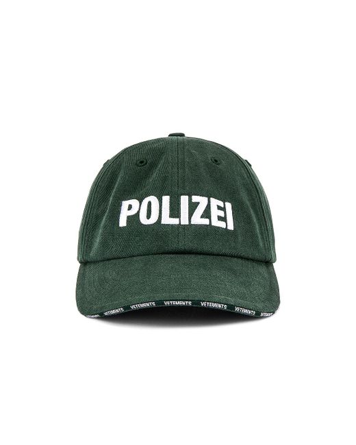 Vetements Green Polizei Cap for men