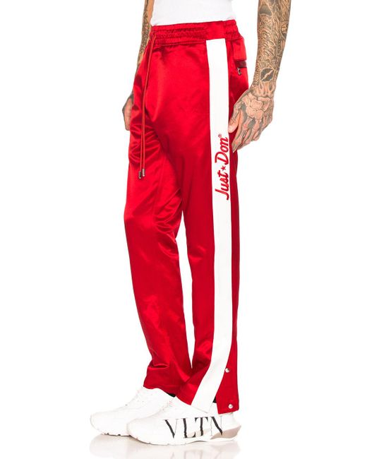 Don Satin Tearaway Pant in Red for Men 
