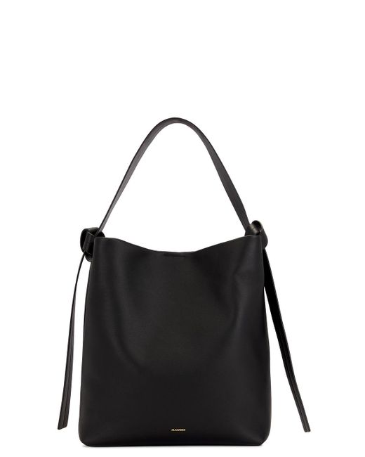 Jil Sander Black Knot Medium Hobo Bag