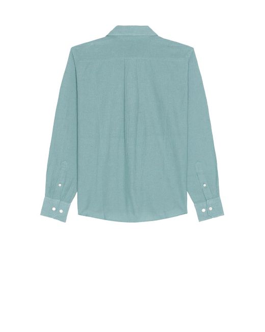 Norse Projects Blue Algot Relaxed Cotton Linen Shirt for men