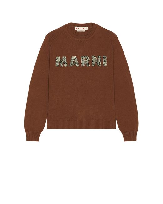 Marni Brown Round Neck Sweater for men
