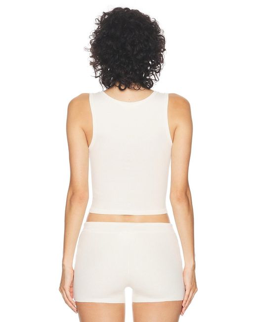 ÉTERNE White Square Neck Tank Top