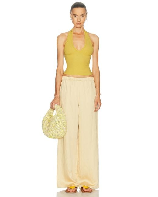 ÉTERNE Yellow Halter Top