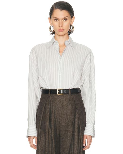 Saint Laurent White Button Up Top