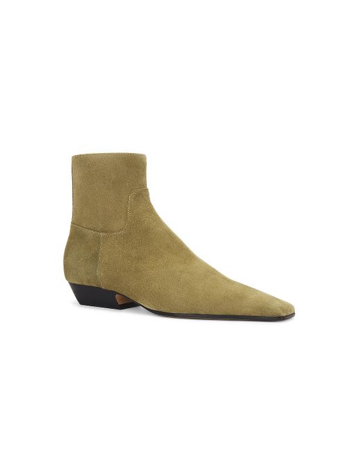 Khaite Green Suede Ankle Boots