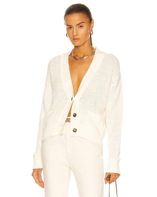 white oversized cropped cardigan