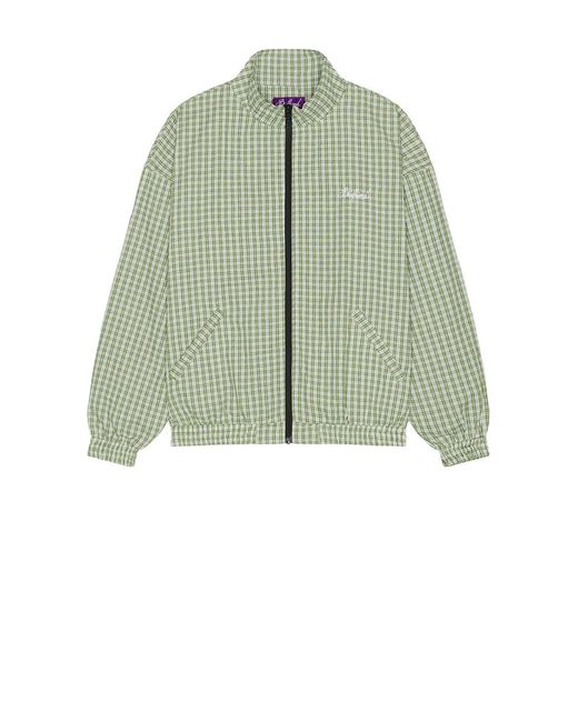 Badfriend Green Gingham Plaid Full Zip Jacket for men