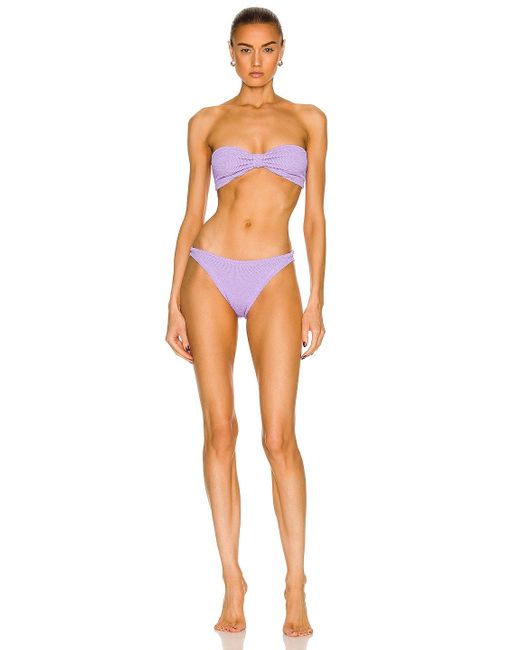 Hunza G Synthetic Jean Bikini Set in Lilac (Purple) Lyst UK