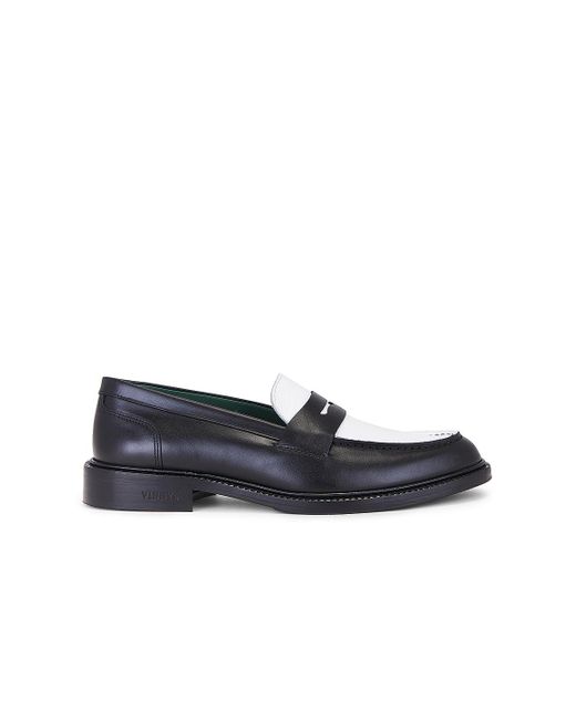 VINNY'S Black Townee Two Tone Penny Loafer for men