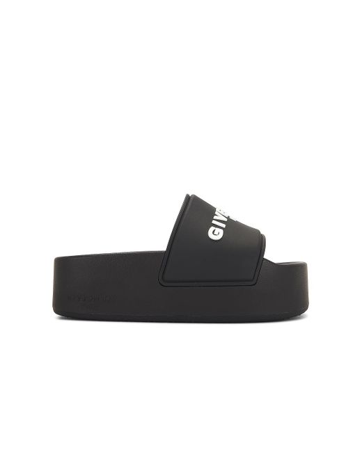 Givenchy Rubber Slide Platform Sandals in Black | Lyst UK