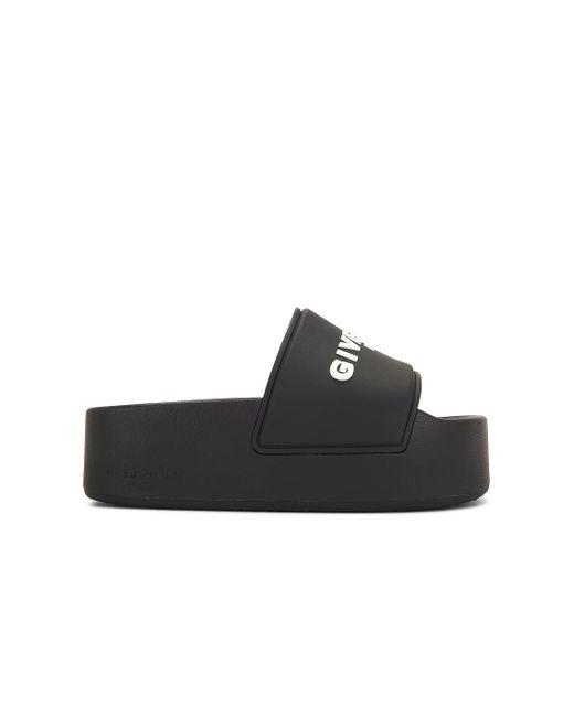 Givenchy Rubber Slide Platform Sandals in Black Lyst UK