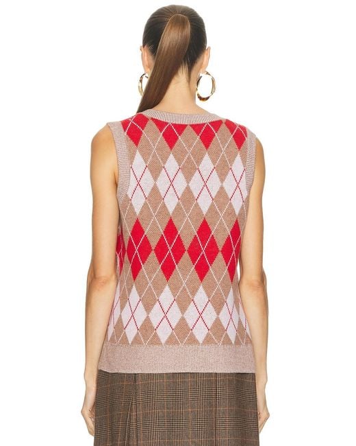Re/done Red Argyle Vest