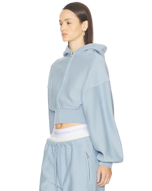 Alexander Wang Blue Cropped Zip Up Jacket