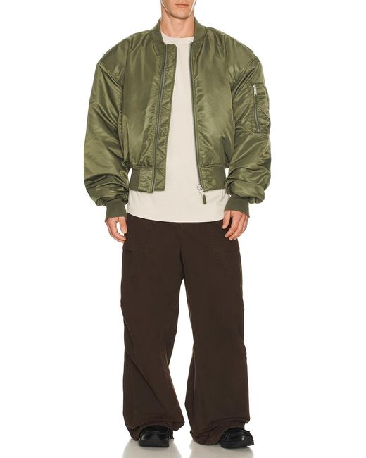 Entire studios Green Cropped Broad Bomber for men