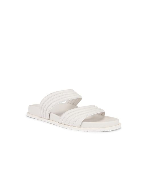 Alaïa White Leather Slides
