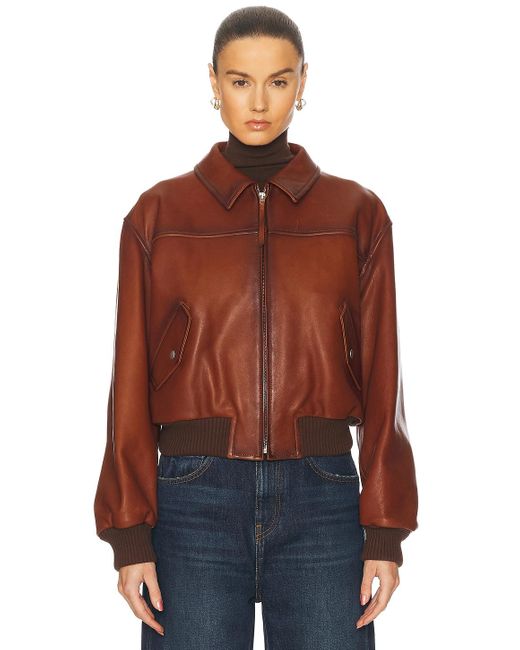 Acne Red Loroma Leather Jacket