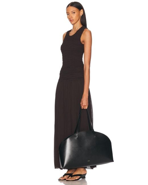 Jil Sander Curve Large Shoulder Bag in Black | Lyst Jil Sander Curve Large Shoulder Bag in Black | Lyst