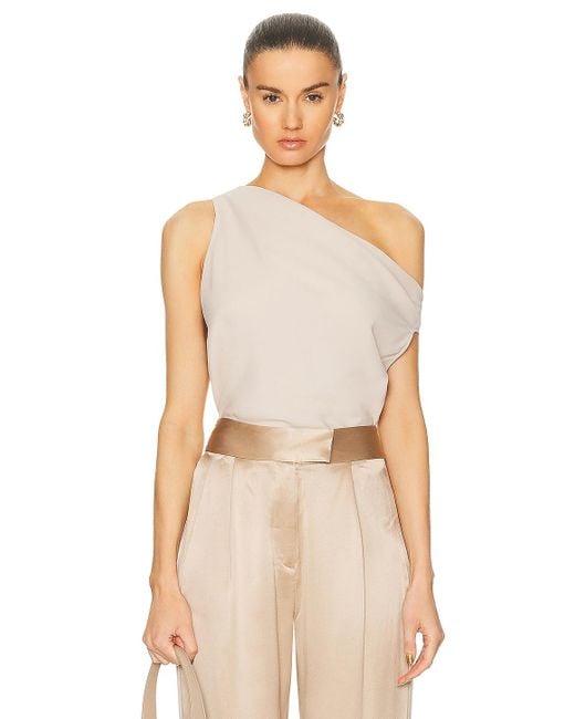 The Sei Natural Asymmetric Cowl Top
