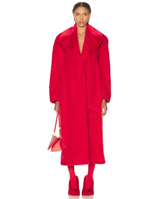 Stella McCartney Red Fur Free Moulded Coat