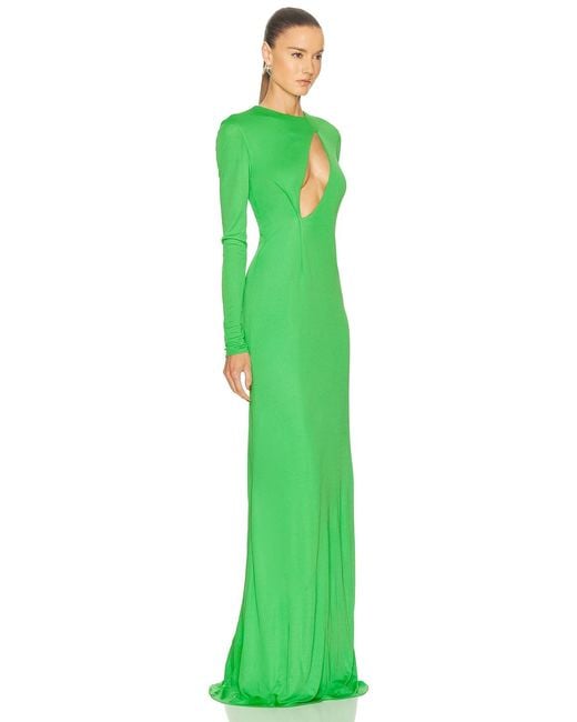 Tom Ford Long Sleeve Evening Dress in Green | Lyst