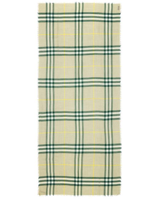 Burberry Green Check Print Scarf for men