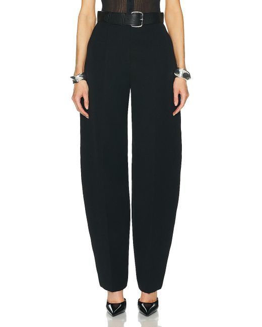 Alexander Wang Black Hi-waisted Trouser With Leather Belted Waistband