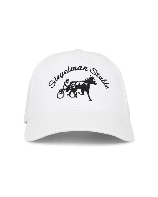 Siegelman Stable White Denim Five Panel Hat