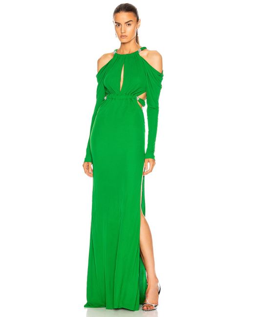 Dundas Green Cutout Long Sleeve Dress