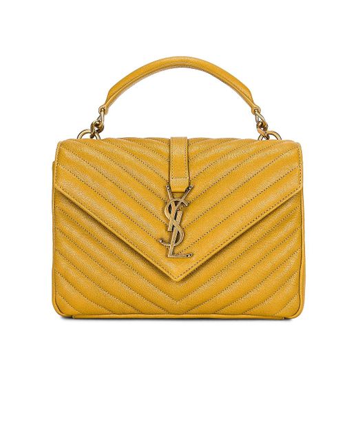 Saint Laurent Medium College Bag in Yellow Lyst
