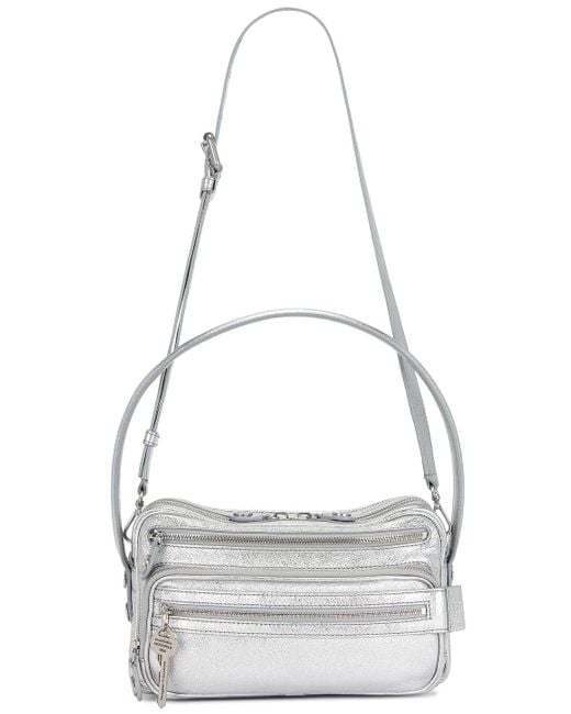 Acne White Camero Party Grainy Metallic Bag