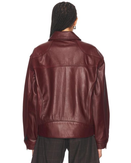 Mimchik Red Leather Tall Boy Jacket
